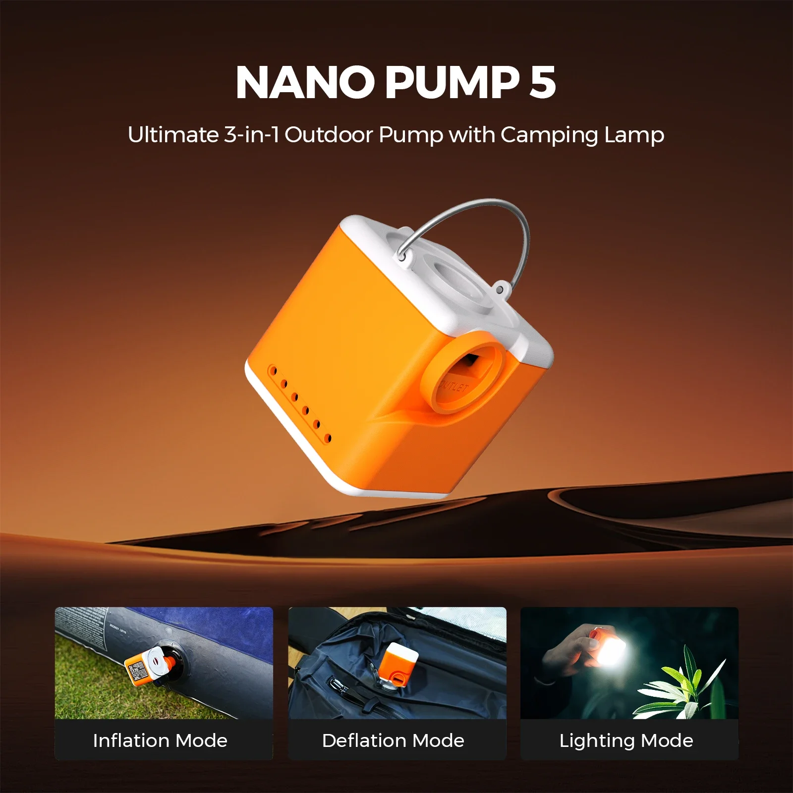Outdoor Inflatable Camping Tent With Air Pump - VOLLYC Electric Air Pump, Air pump,