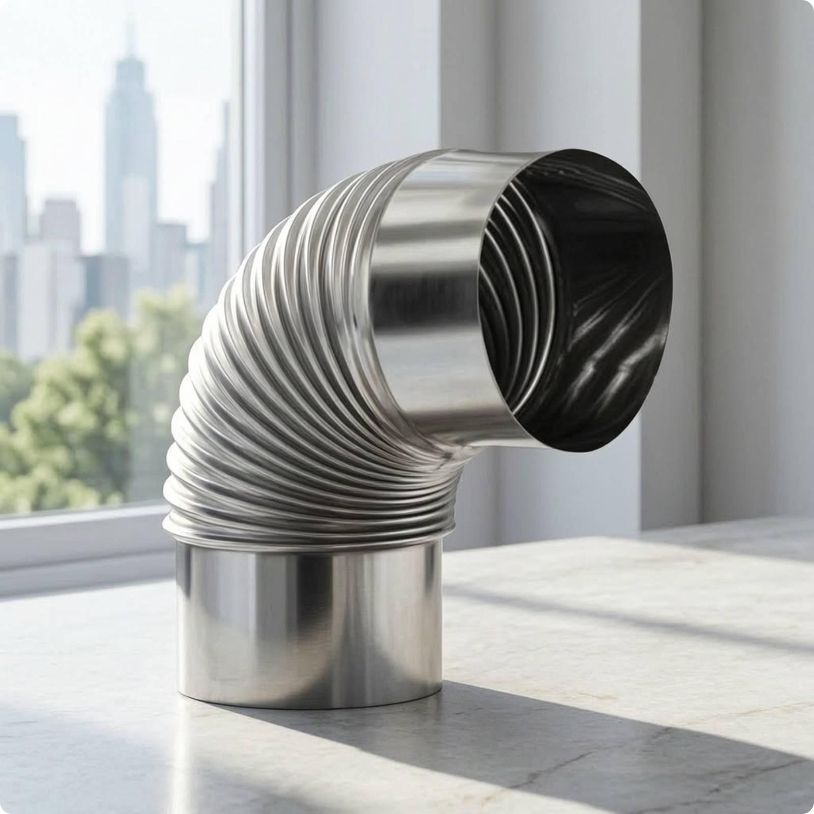 Outdoor Camping Outlet - Durable Stainless Steel Elbow Chimney for