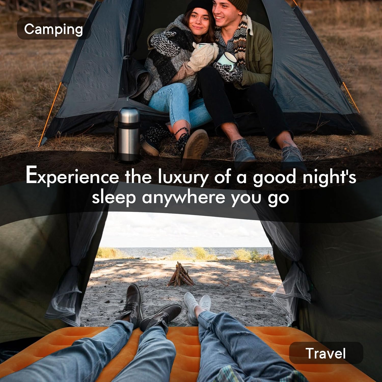 Twin Air Mattress with Built-I - đánh giá và giá Outdoor Inflatable Camping Tent With Air Pump