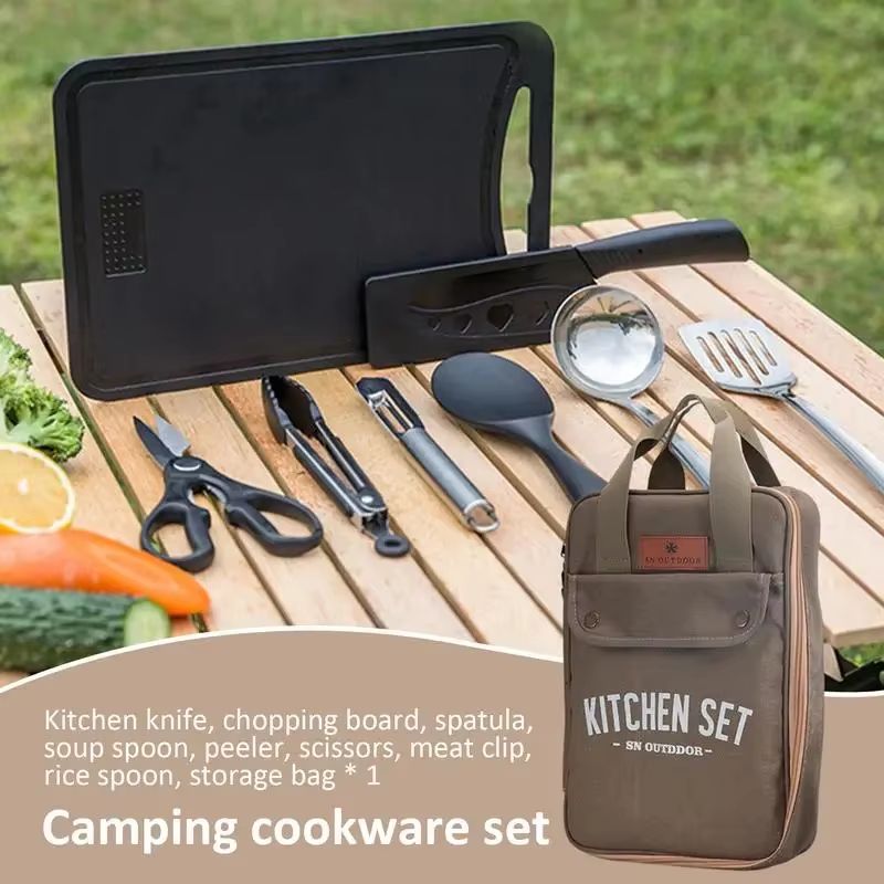 8pcs Camping Kitchen Cookware  - đánh giá và giá Outdoor Camping World