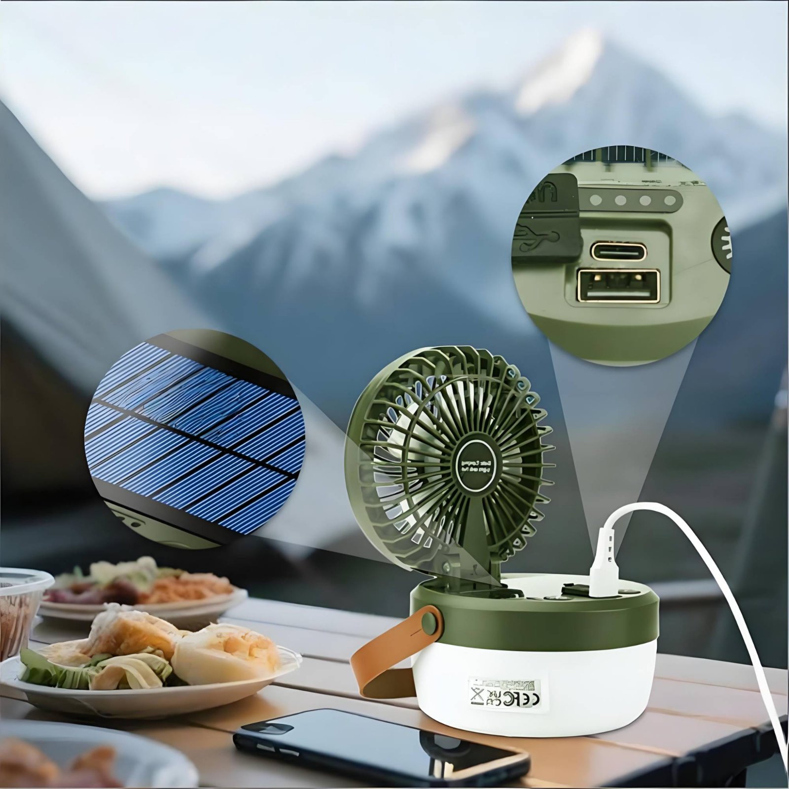 Solar Camping Fan Lantern Fold - đánh giá và giá Outdoor Camping Gear