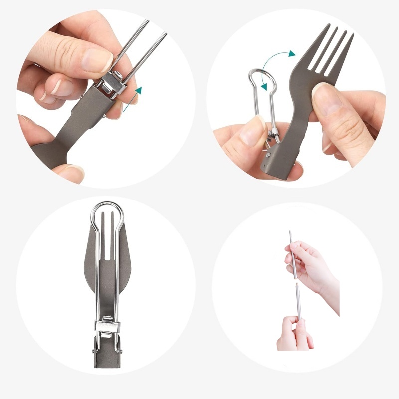 Titanium Foldable Utensil Set  - đánh giá và giá Outdoor Camping World