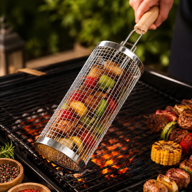 Round Barbecue Grill Basket Se - đánh giá và giá Outdoor Camping Essentials