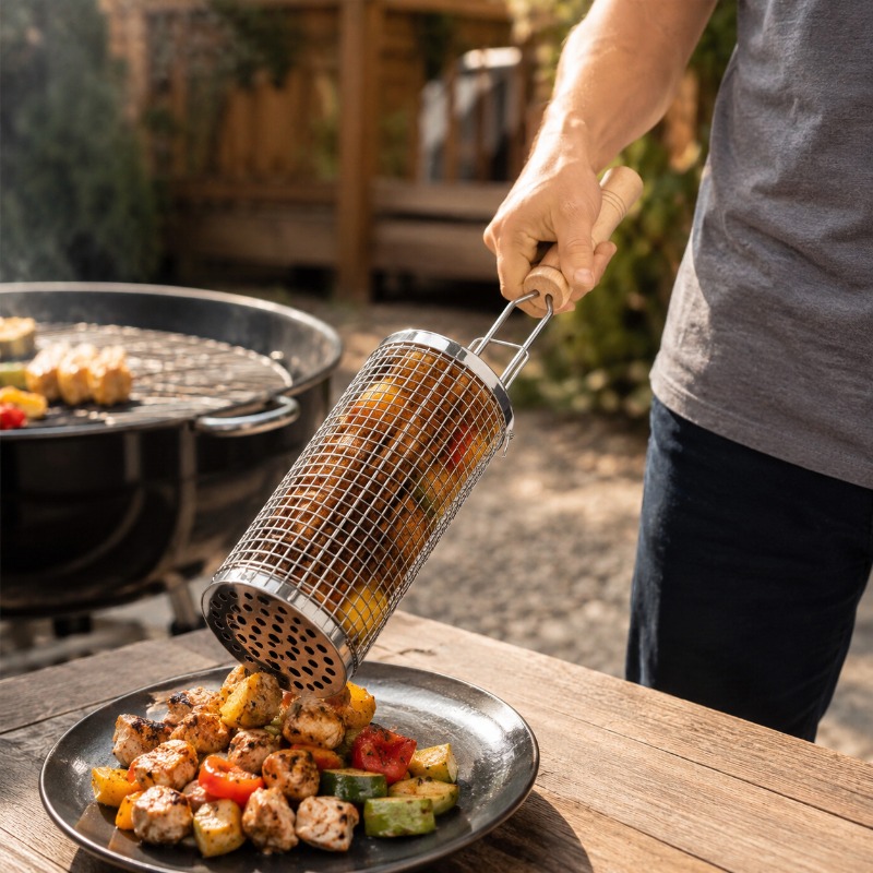 Round Barbecue Grill Basket Se - đánh giá và giá Outdoor Camping Essentials