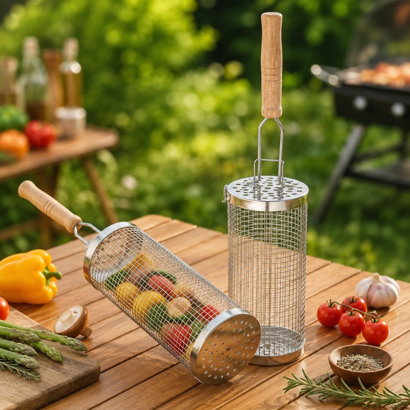 Round Barbecue Grill Basket Se - đánh giá và giá Outdoor Camping Essentials